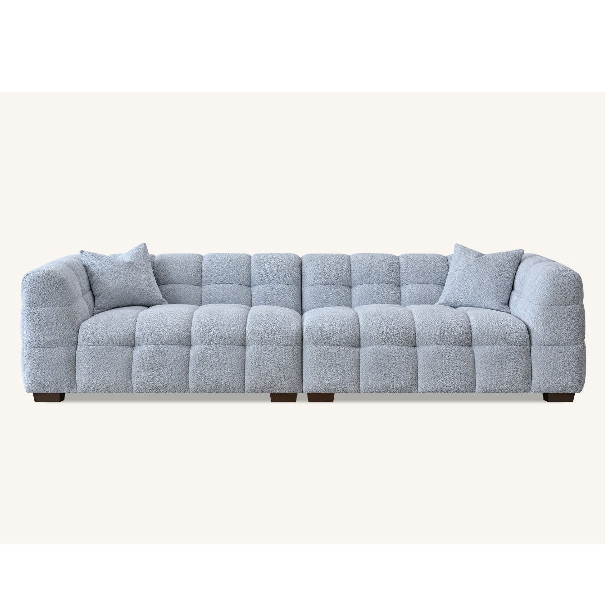 Tribeca Sofa with soft Boucle Fabric in Pearl colour.