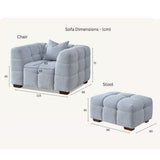 Tribeca Sofa with soft Boucle Fabric in Pearl colour.
