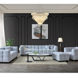 Tribeca Sofa with soft Boucle Fabric in Pearl colour.