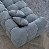 Tribeca Sofa with soft Boucle Fabric in Iron colour.