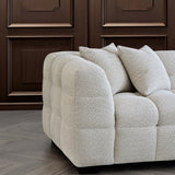 Tribeca Sofa with soft Boucle Fabric in Oatmeal colour.