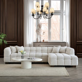 Tribeca Sofa with soft Boucle Fabric in Oatmeal colour.
