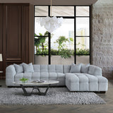 Tribeca Sofa with soft Boucle Fabric in Pearl colour.
