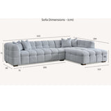 Tribeca Sofa with soft Boucle Fabric in Pearl colour.