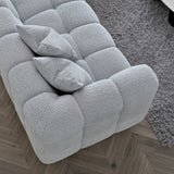 Tribeca Sofa with soft Boucle Fabric in Pearl colour.