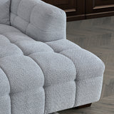 Tribeca Sofa with soft Boucle Fabric in Pearl colour.