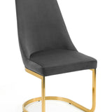 Scala Gold Dining Table & Vittoria Cantilever Dining Chair Grey Gold(4 Chairs)