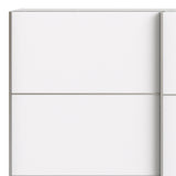 Verona Sliding Wardrobe 180cm White with White Doors 2or5 Shelves