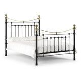 Victoria Powder Coated Steel Bed-Satin Black & Brass