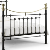 Victoria Powder Coated Steel Bed-Satin Black & Brass