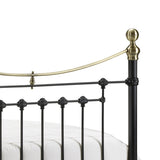 Victoria Powder Coated Steel Bed-Satin Black & Brass