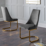 Vittoria Cantilever Dining Chair Grey Gold(2 Chairs)