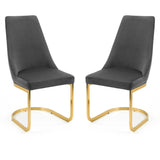 Vittoria Cantilever Dining Chair Grey Gold(2 Chairs)