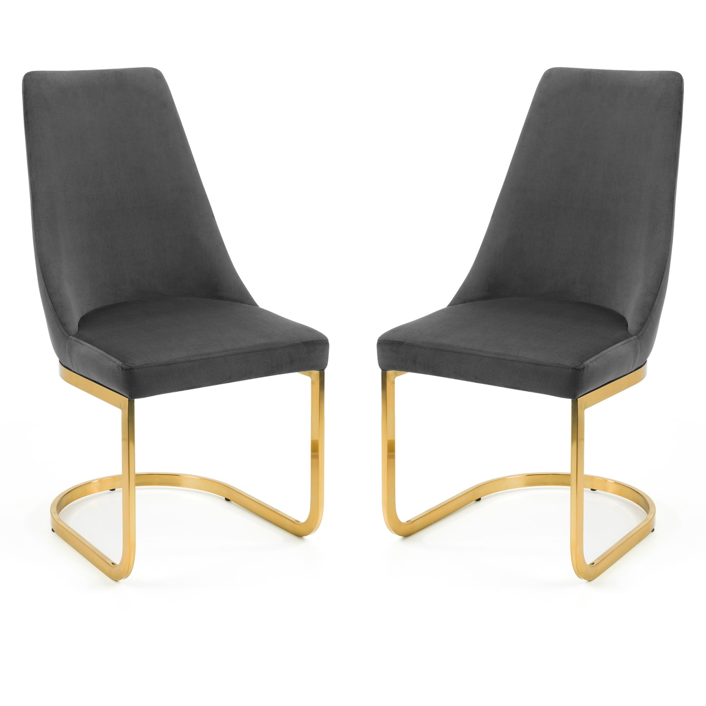 Vittoria Cantilever Dining Chair Grey Gold(2 Chairs)