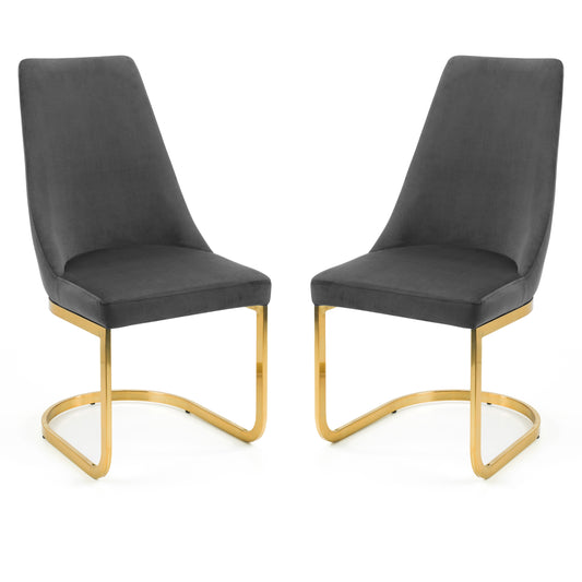 Vittoria Cantilever Dining Chair Grey Gold(2 Chairs)