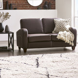 Vivo Sofa Set Chestnut Faux Leather: 3+2+1 Seater Sofa