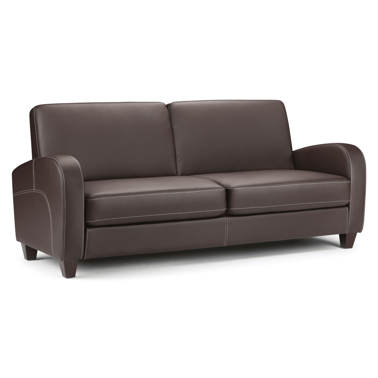 Vivo Sofa Set Chestnut Faux Leather: 3+2+1 Seater Sofa