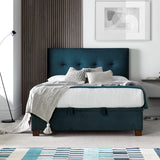 Walkworth  Ottoman Vogue Blue(Deep Ocean) Velvet Bed
