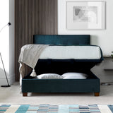 Walkworth  Ottoman Vogue Blue(Deep Ocean) Velvet Bed