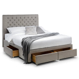 Wilton Deep Buttoned 4 Drawer Bed - Grey