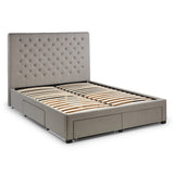Wilton Deep Buttoned 4 Drawer Bed - Grey