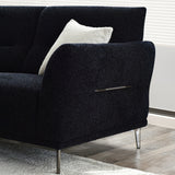 Albany Sofa Set in Soft Boucle fabric in Black colour with Silver fleck