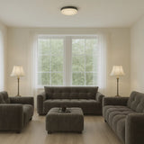 Harlem Sofa soft textured boucle fabric in Chocolate colour.
