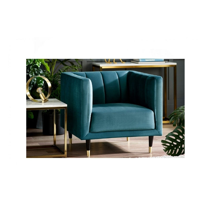 Salma Scalloped Back Set or 3 Seater or 2 Seater or 1 Seater Sofa/Arm Chair Teal