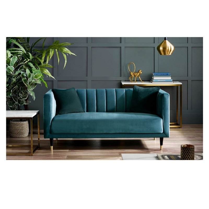 Salma Scalloped Back Set or 3 Seater or 2 Seater or 1 Seater Sofa/Arm Chair Teal