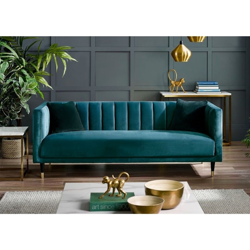 Salma Scalloped Back Set or 3 Seater or 2 Seater or 1 Seater Sofa/Arm Chair Teal