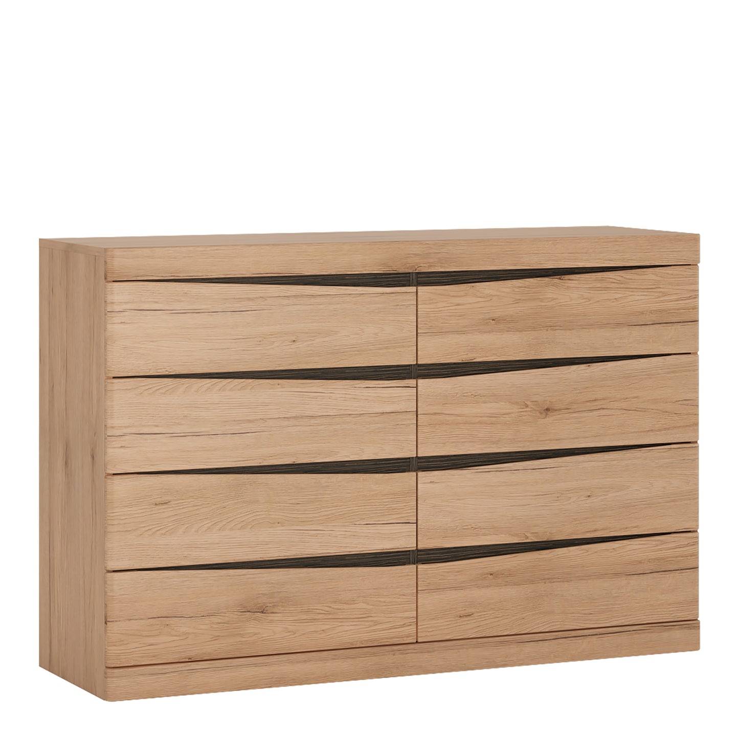 Kensington 4+4 Chest Drawers Grained Oak Contemporary Finish - FURNITURE CURLS