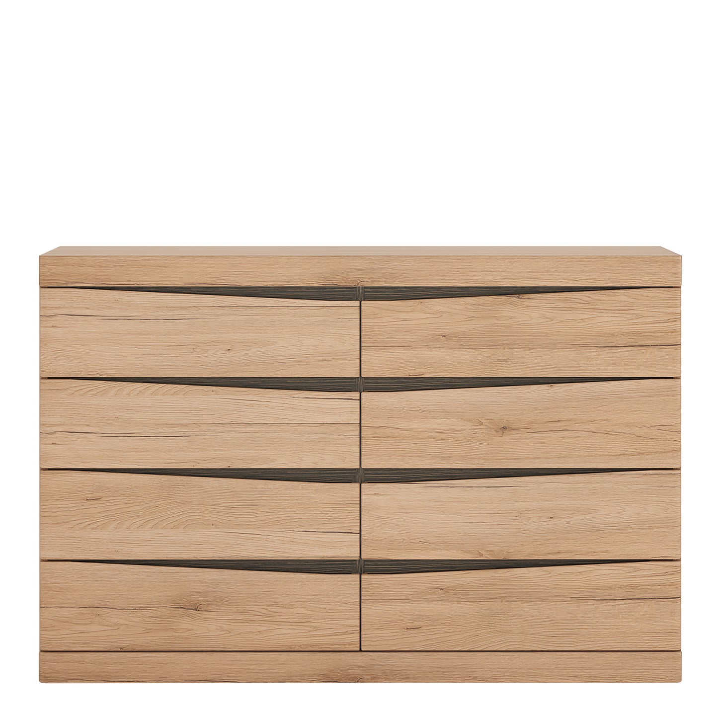 Kensington 4+4 Chest Drawers Grained Oak Contemporary Finish - FURNITURE CURLS