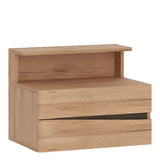 Kensington Grained Oak Bedside Cabinet Drawers -left Or Right Contemporary Finish With Wall Fixing - FURNITURE CURLS