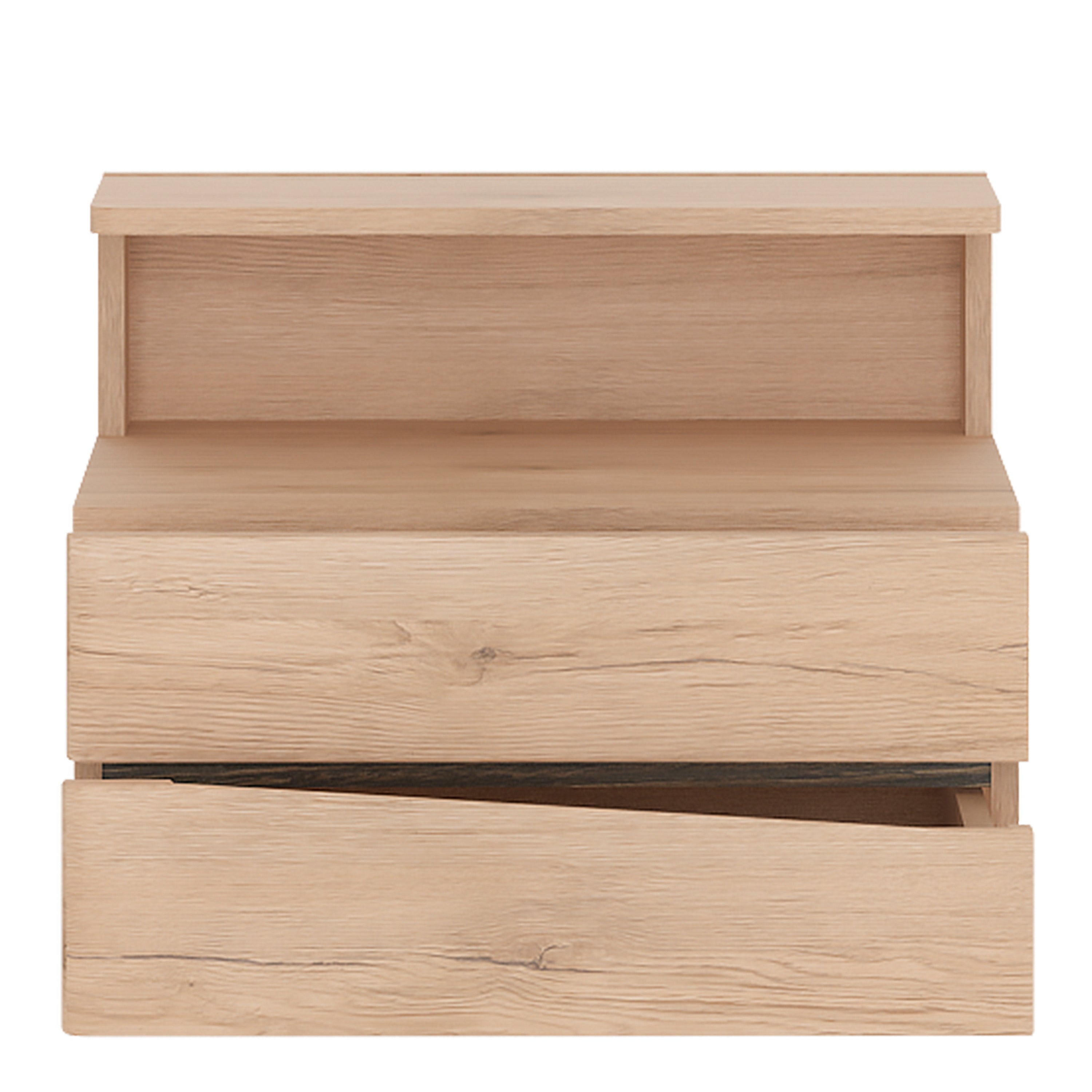 Kensington Grained Oak Bedside Cabinet Drawers -left Or Right Contemporary Finish With Wall Fixing - FURNITURE CURLS