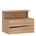 Kensington Grained Oak Bedside Cabinet Drawers -left Or Right Contemporary Finish With Wall Fixing - FURNITURE CURLS