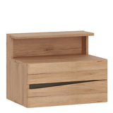 Kensington Grained Oak Bedside Cabinet Drawers -left Or Right Contemporary Finish With Wall Fixing - FURNITURE CURLS