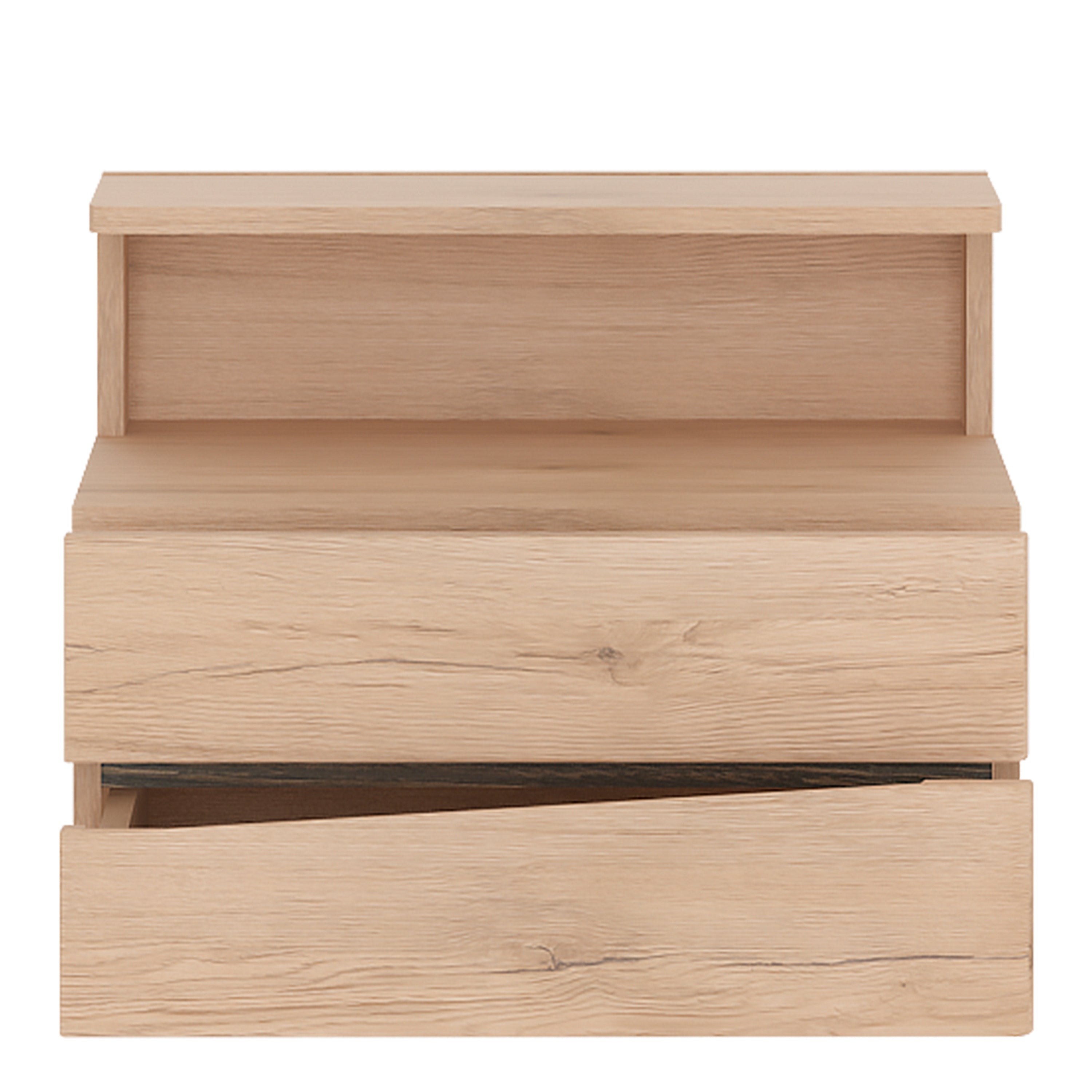 Kensington Grained Oak Bedside Cabinet Drawers -left Or Right Contemporary Finish With Wall Fixing - FURNITURE CURLS