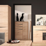 Kensington Grained Oak 2Door 3Drawer Cabinet Contemporary Finish - FURNITURE CURLS