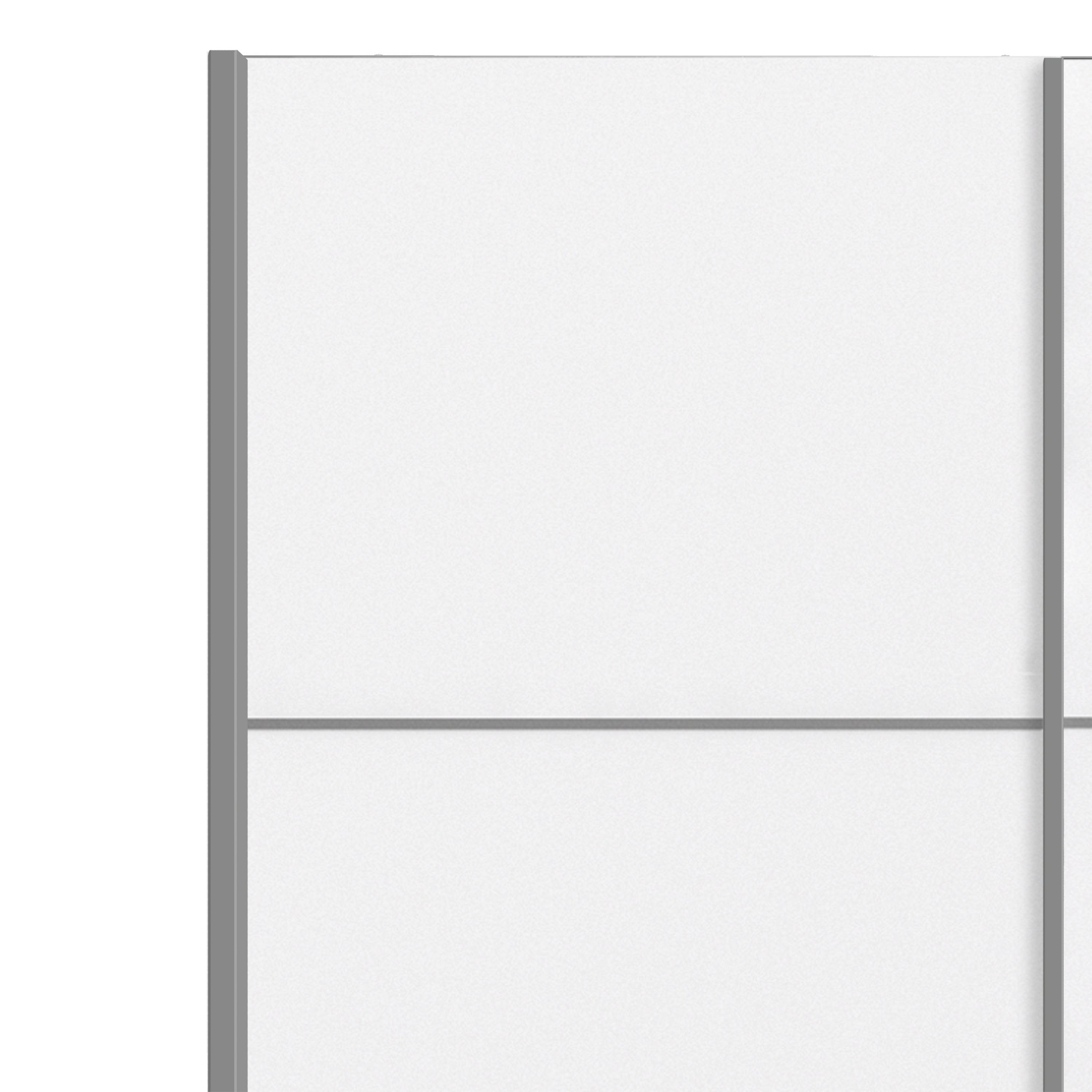 Verona Sliding Wardrobe 120cm White with White Doors 2or5 Shelves - FURNITURE CURLS