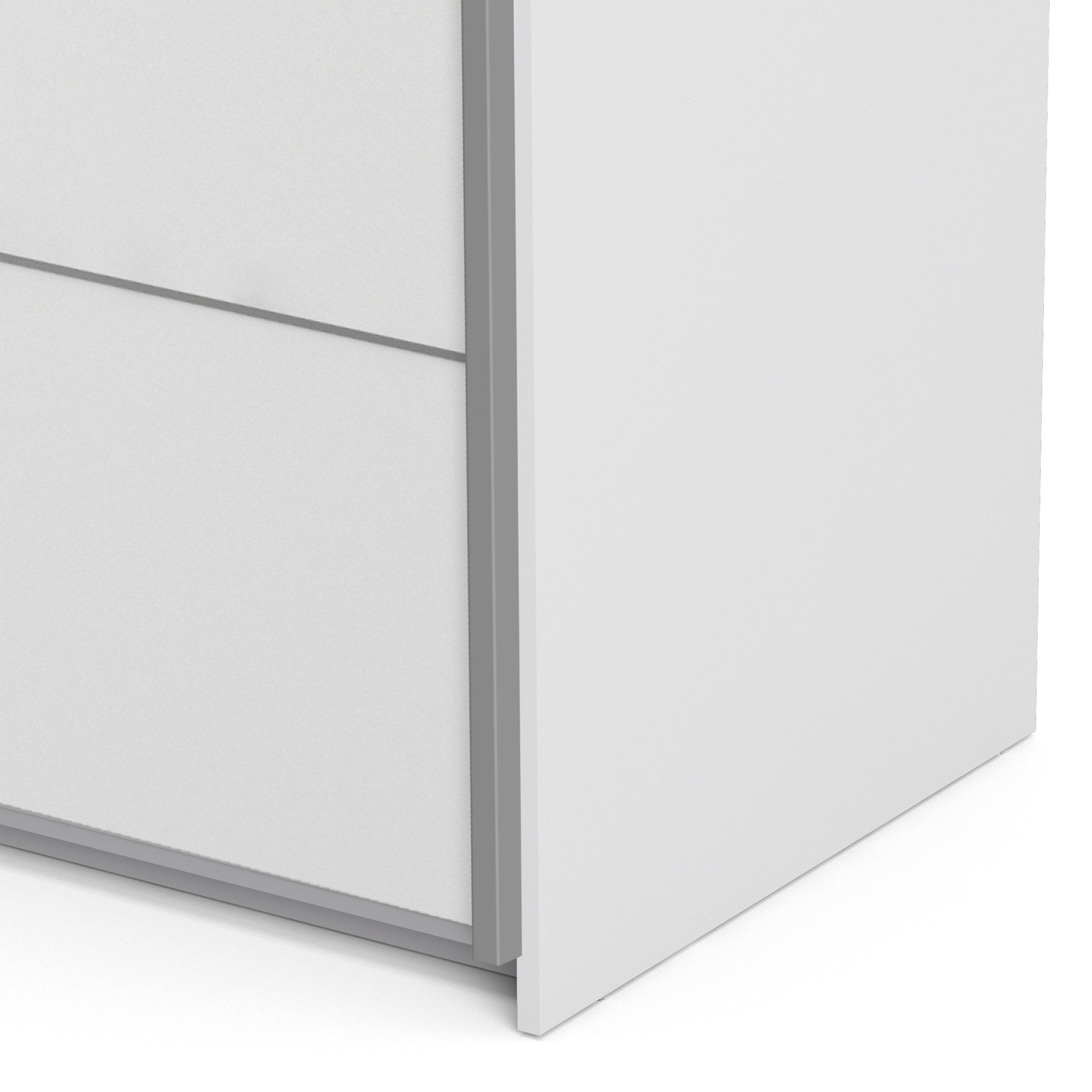 Verona Sliding Wardrobe 120cm White with White Doors 2or5 Shelves - FURNITURE CURLS