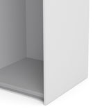 Verona Sliding Wardrobe 120cm White with White Doors 2or5 Shelves - FURNITURE CURLS