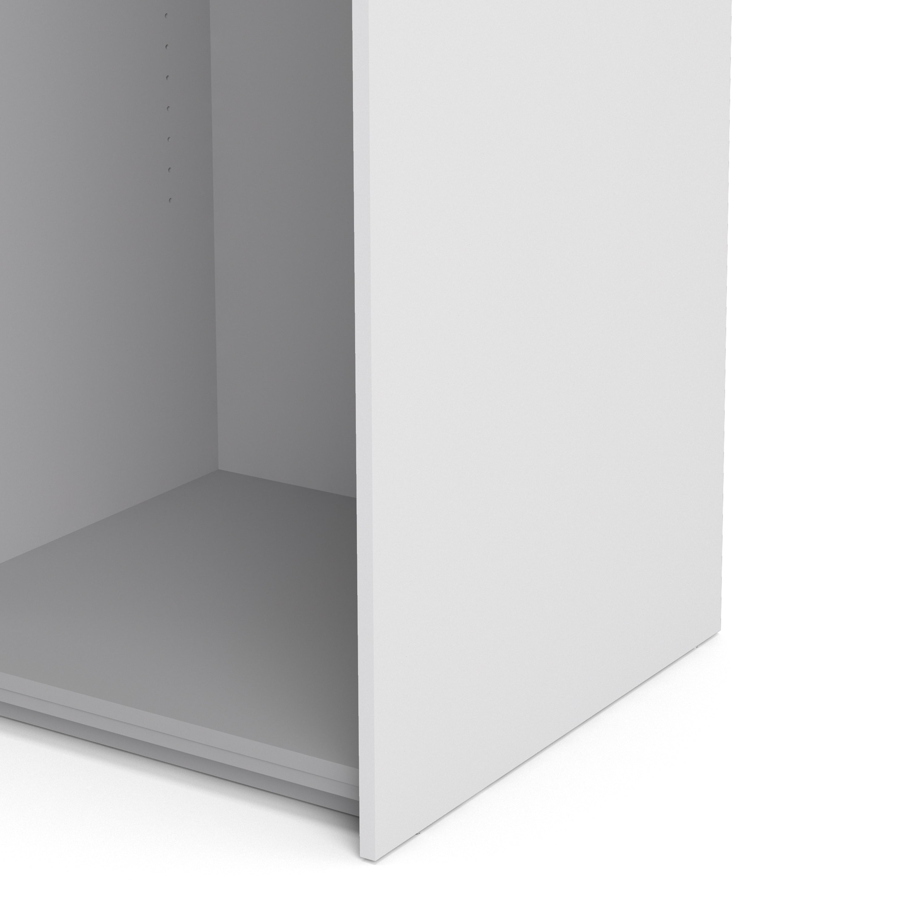 Verona Sliding Wardrobe 120cm White with White Doors 2or5 Shelves - FURNITURE CURLS