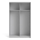Verona Sliding Wardrobe 120cm White with White Doors 2or5 Shelves - FURNITURE CURLS