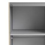 Verona Sliding Wardrobe 120cm Oak with White Doors 2Shelves Or 5Shelves - FURNITURE CURLS