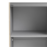 Verona Sliding Wardrobe 120cm Oak with White Doors 2Shelves Or 5Shelves - FURNITURE CURLS