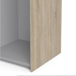 Verona Sliding Wardrobe 120cm Oak with White Doors 2Shelves Or 5Shelves - FURNITURE CURLS