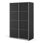 Verona Sliding Wardrobe 120cm Matt Black + Matt Black Door 2or5 Shelves - FURNITURE CURLS