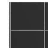 Verona Sliding Wardrobe 120cm Matt Black + Matt Black Door 2or5 Shelves - FURNITURE CURLS