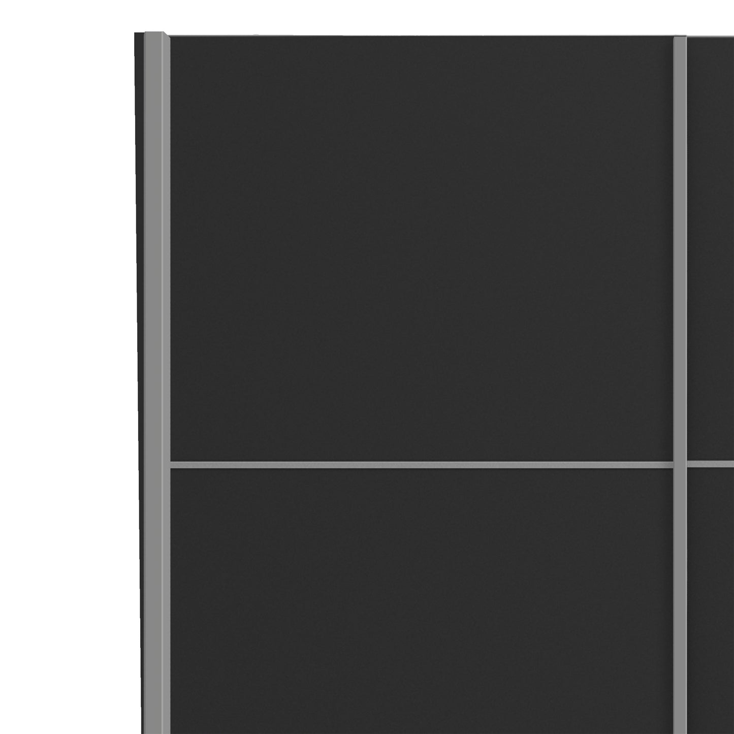 Verona Sliding Wardrobe 120cm Matt Black + Matt Black Door 2or5 Shelves - FURNITURE CURLS