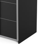 Verona Sliding Wardrobe 120cm Matt Black + Matt Black Door 2or5 Shelves - FURNITURE CURLS